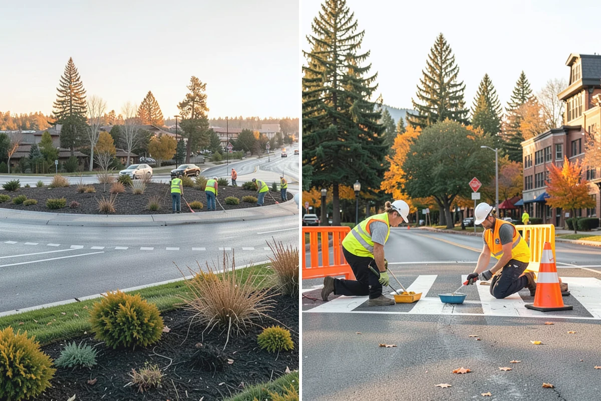 Wood Chipper Services in Beaux Arts Village, King County, WA - Stage brush at an accessible collection point