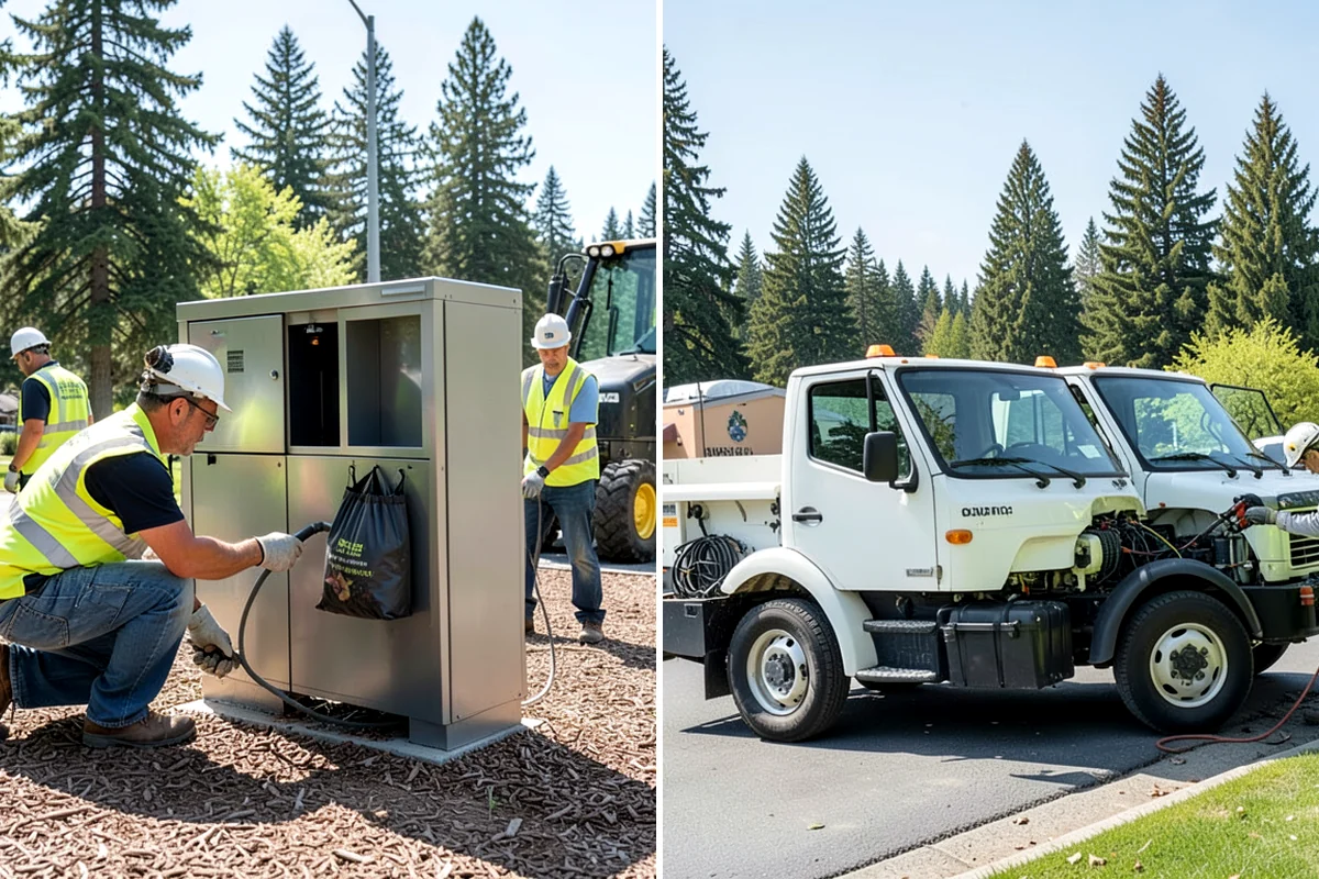 Wood Chipper Services in Enumclaw, King County, WA - Stage brush at an accessible collection point