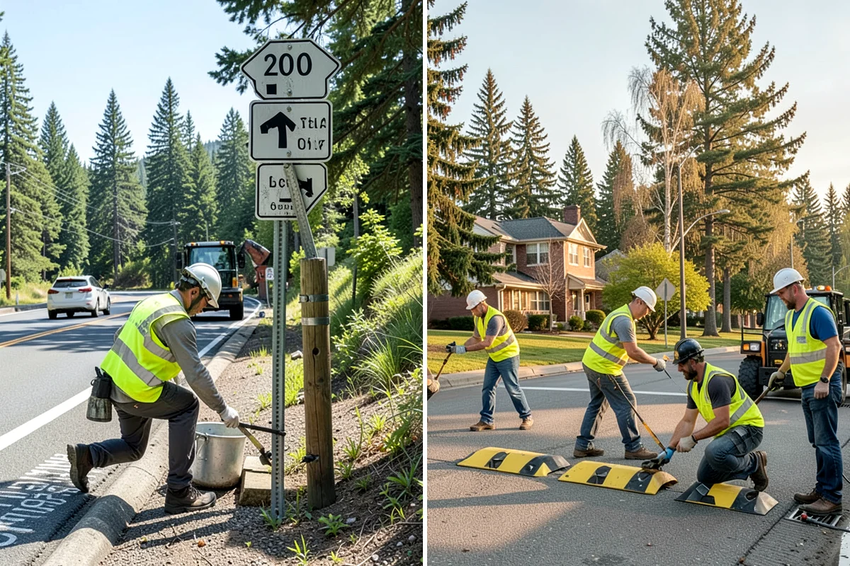 Wood Chipper Services in Fircrest, Pierce County, WA - Stage brush at an accessible collection point