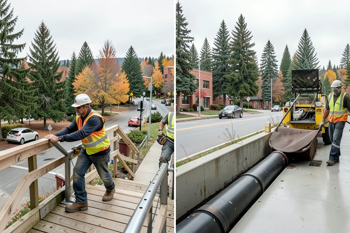 Wood Chipper Services in Lakewood, Pierce County, WA - Stage brush at an accessible collection point