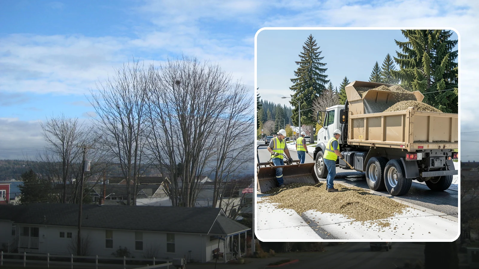 Wood Chipper Services in Langley, Island County, WA - On-site brush chipping that reduces pruning and storm debris into haulable material.