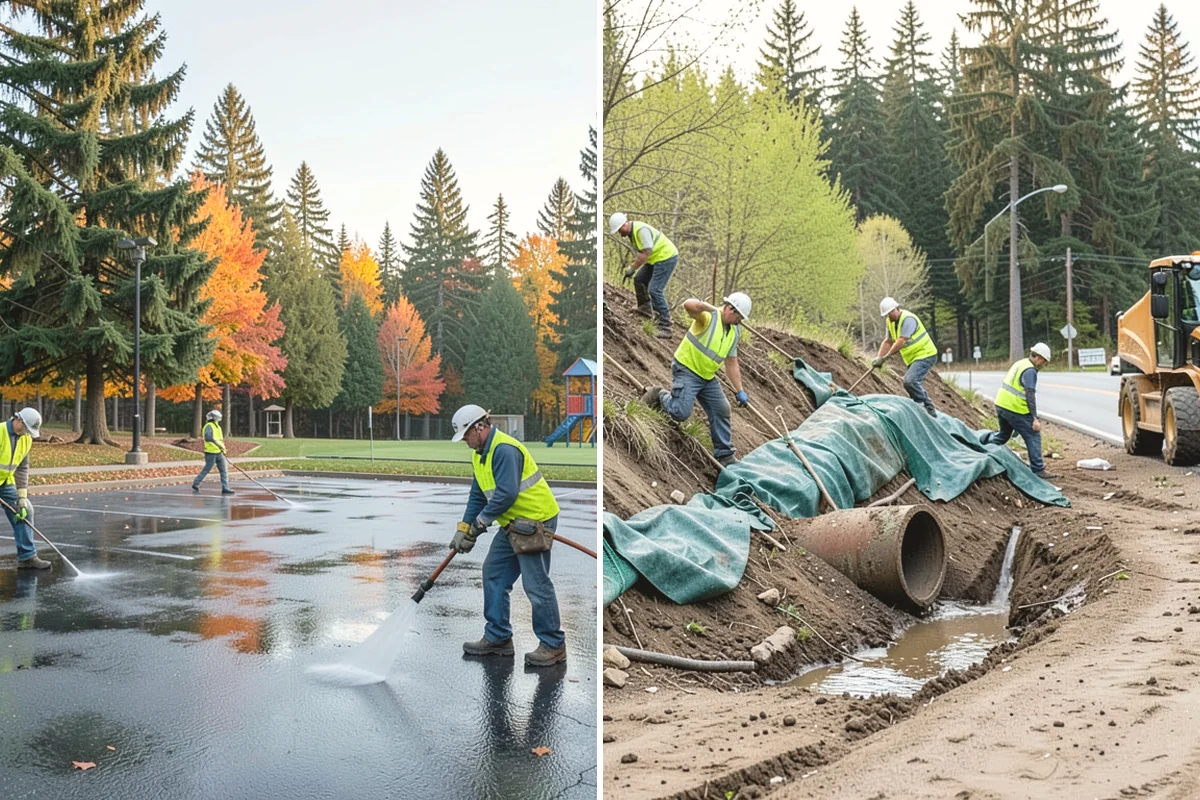 Wood Chipper Services in Mercer Island, King County, WA - Stage brush at an accessible collection point