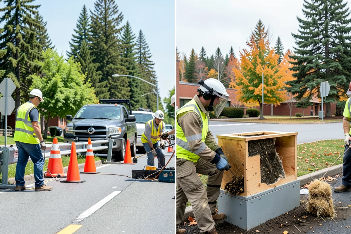 Wood Chipper Services in Seattle, King County, WA - Stage brush at an accessible collection point