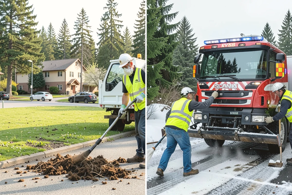 Wood Chipper Services in Steilacoom, Pierce County, WA - Stage brush at an accessible collection point
