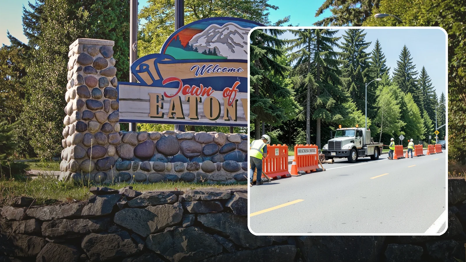 Work Zone Setup in Eatonville, Pierce County, WA - Complete work zone setup delivers compliant traffic control plans, devices, and flagging for public projects.