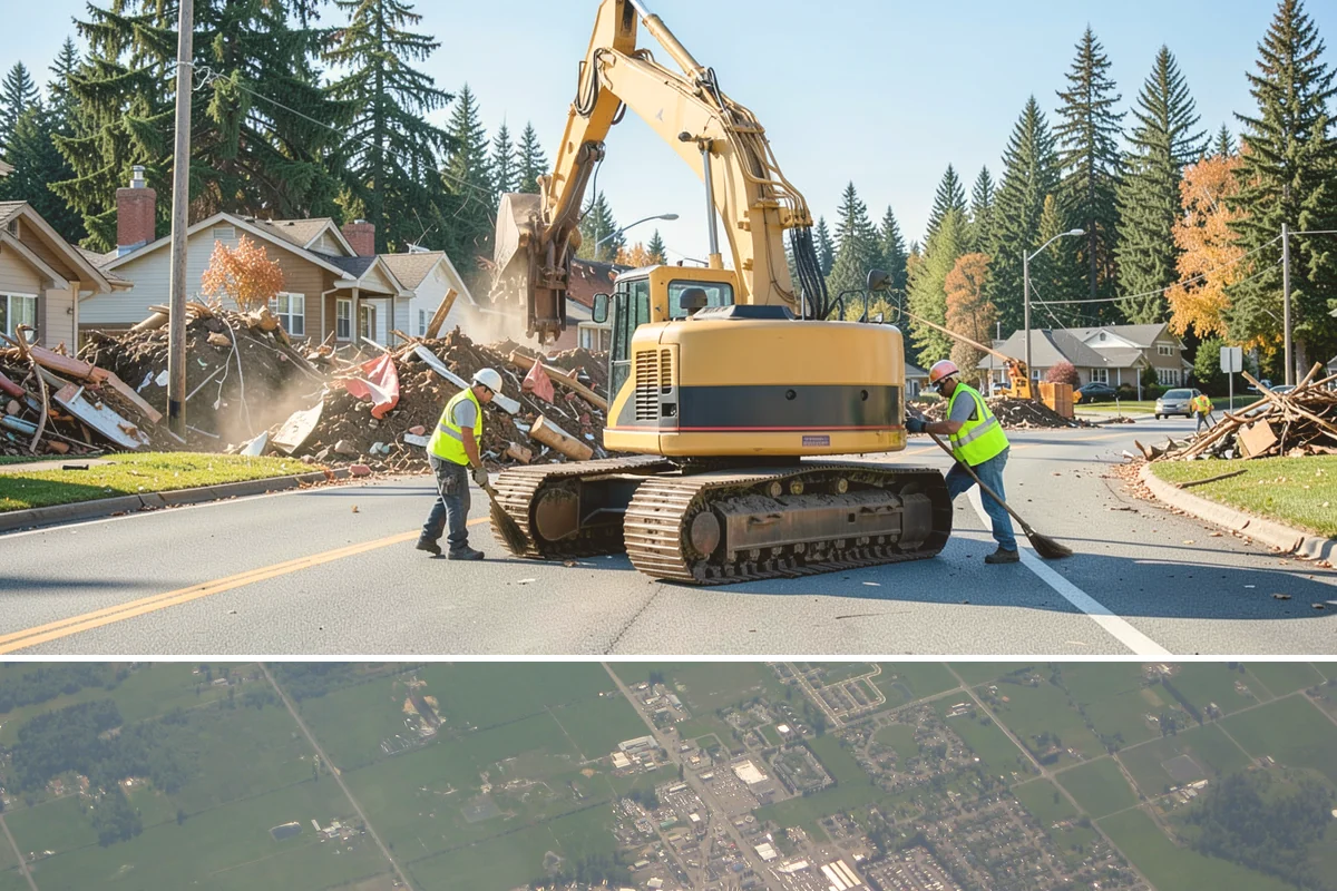 Work Zone Setup in Enumclaw, King County, WA - Setup demand follows the construction season but continues year-round for utility and emergency work.