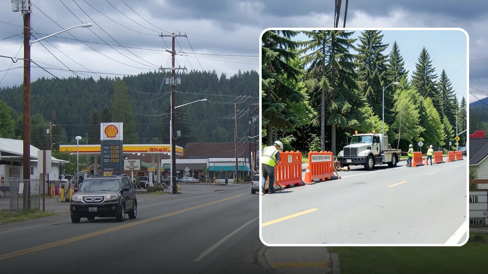 Work Zone Setup in Granite Falls, Snohomish County, WA - Complete work zone setup delivers compliant traffic control plans, devices, and flagging for public projects.