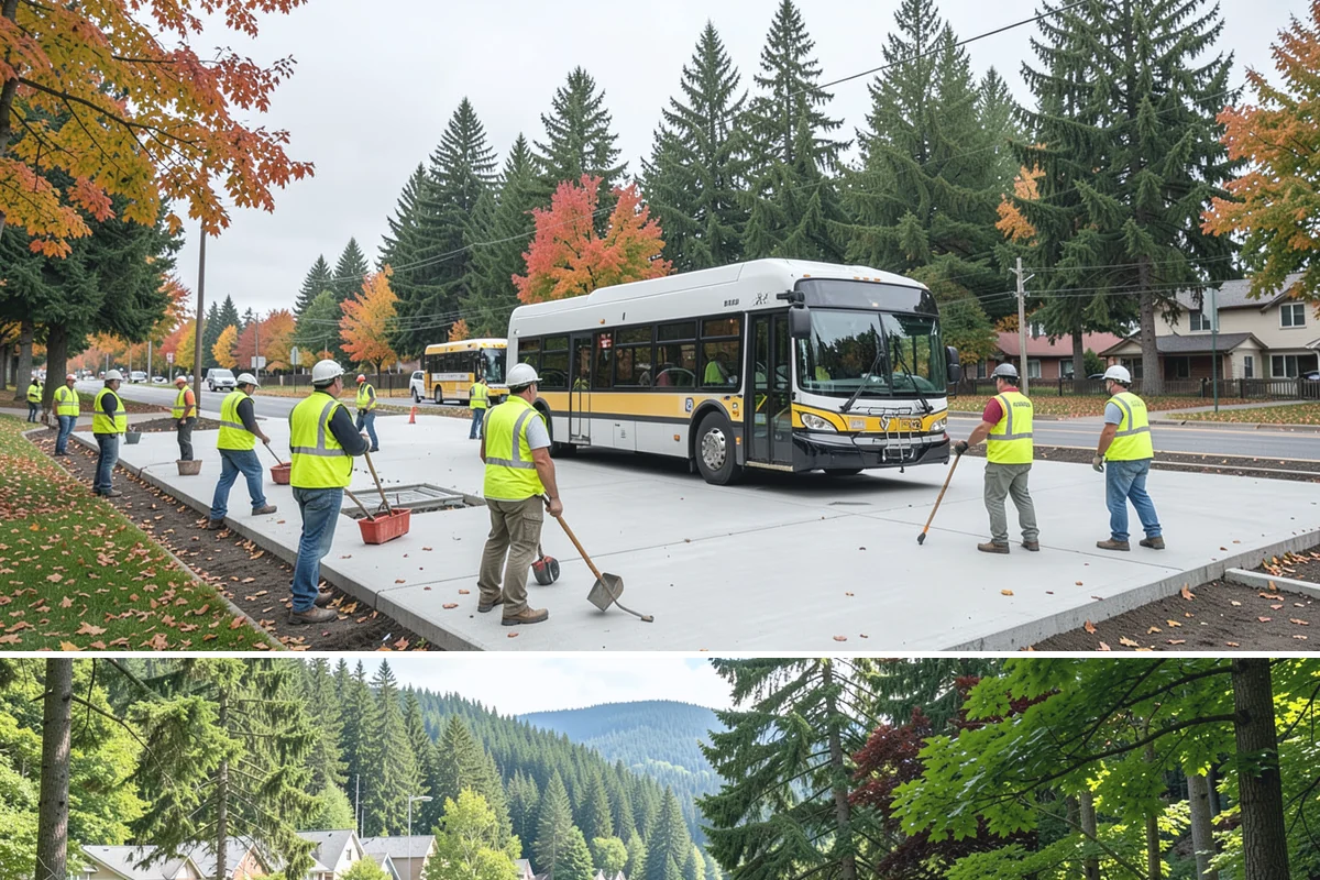 Work Zone Setup in Lake Forest Park, King County, WA - Setup demand follows the construction season but continues year-round for utility and emergency work.