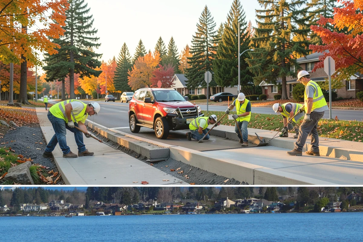 Work Zone Setup in Lake Stevens, Snohomish County, WA - Setup demand follows the construction season but continues year-round for utility and emergency work.