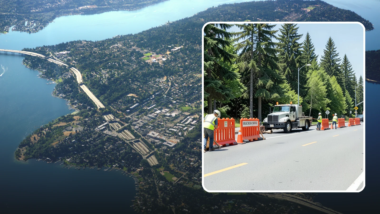 Work Zone Setup in Mercer Island, King County, WA - Complete work zone setup delivers compliant traffic control plans, devices, and flagging for public projects.