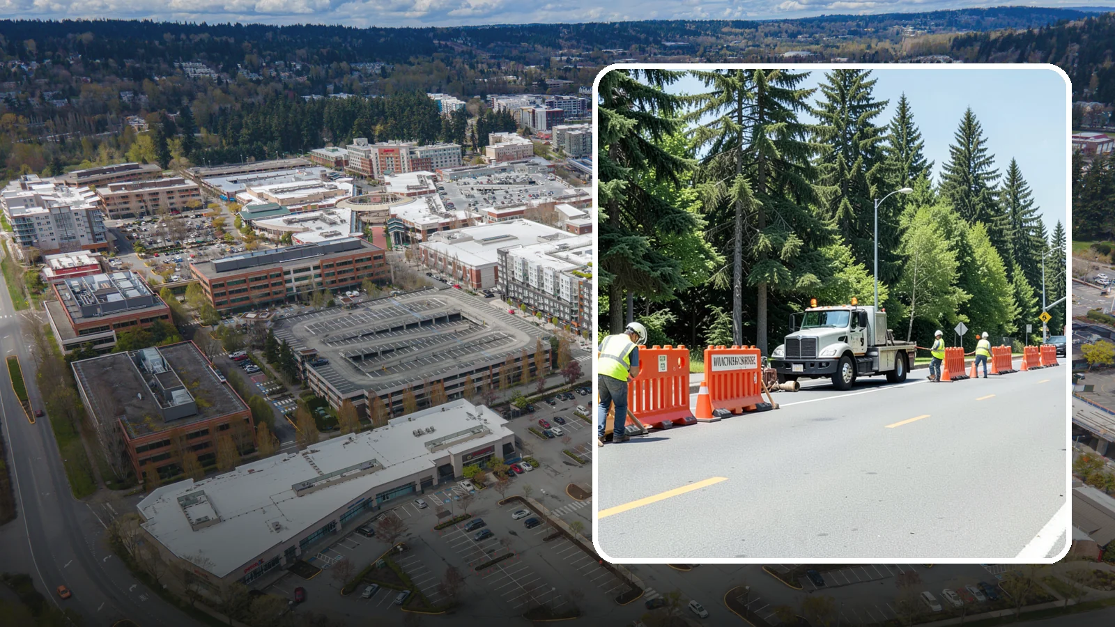 Work Zone Setup in Redmond, King County, WA - Complete work zone setup delivers compliant traffic control plans, devices, and flagging for public projects.