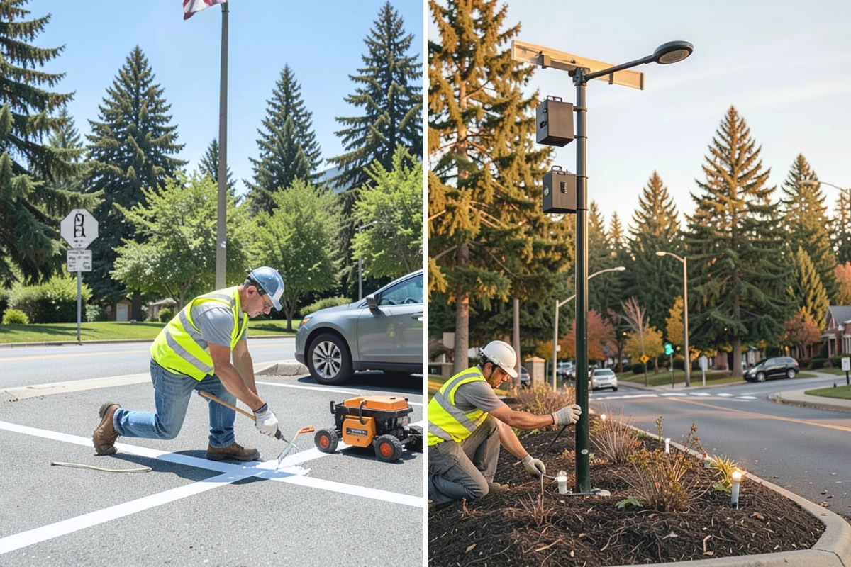 Work Zone Setup in Roy, Pierce County, WA - Develop the temporary traffic control plan