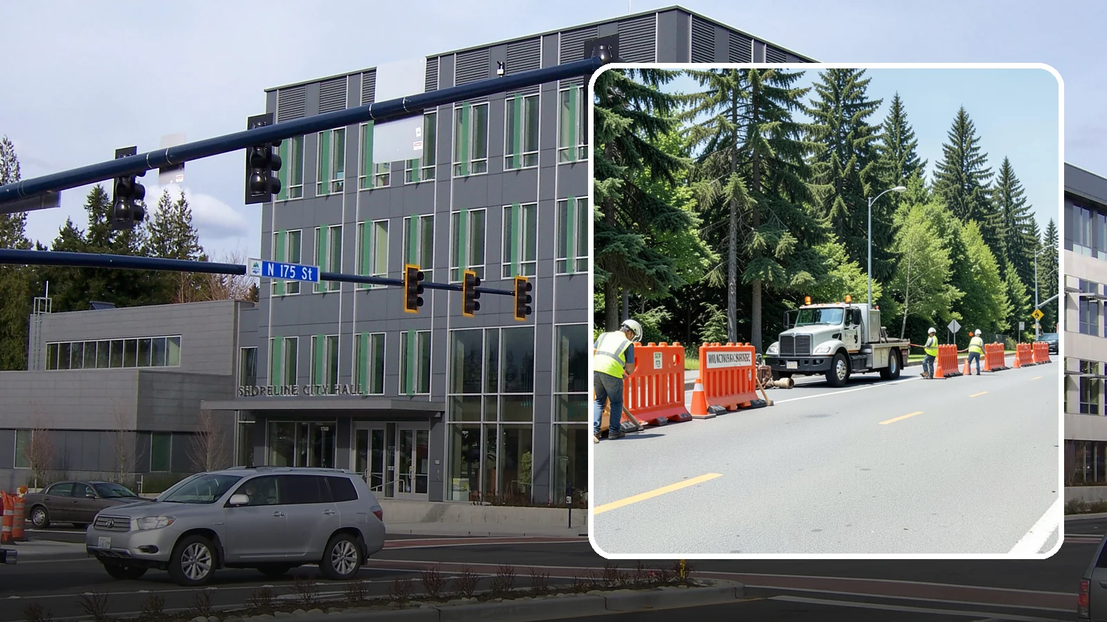 Work Zone Setup in Shoreline, King County, WA - Complete work zone setup delivers compliant traffic control plans, devices, and flagging for public projects.