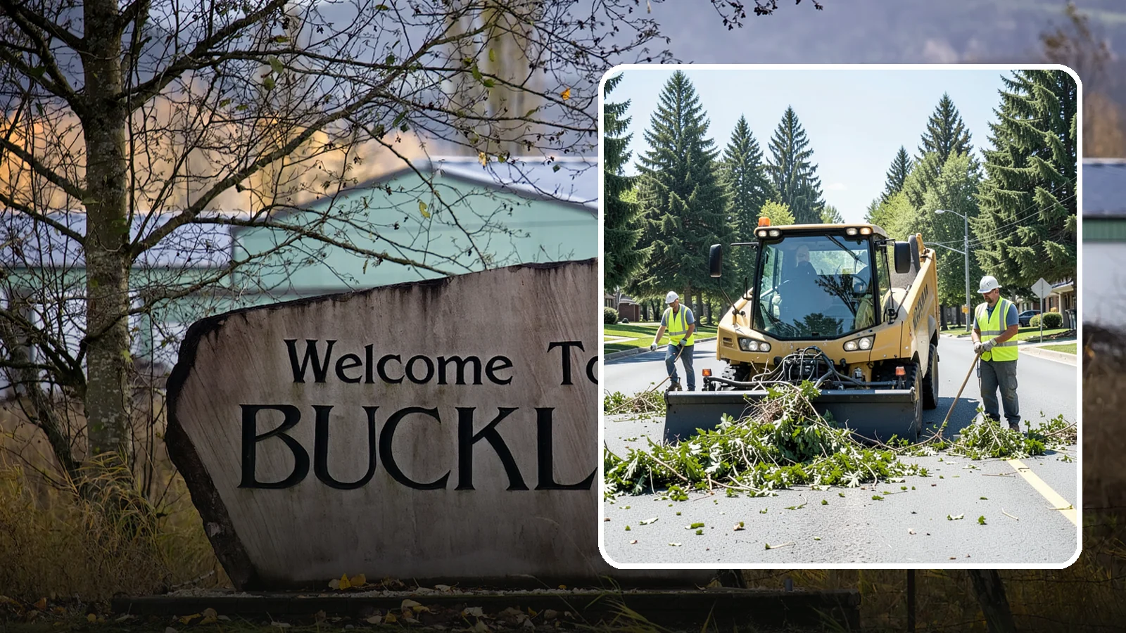 Yard Waste Collection in Buckley, Pierce County, WA - Collection of green waste and yard debris from public grounds and maintenance operations.
