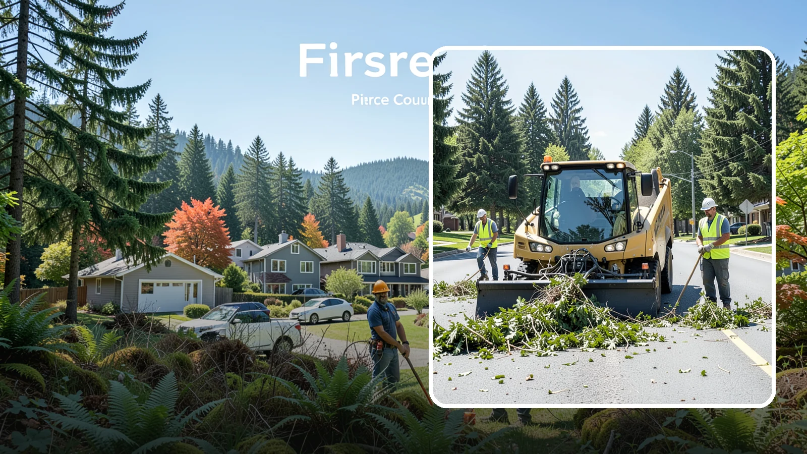 Yard Waste Collection in Fircrest, Pierce County, WA - Collection of green waste and yard debris from public grounds and maintenance operations.