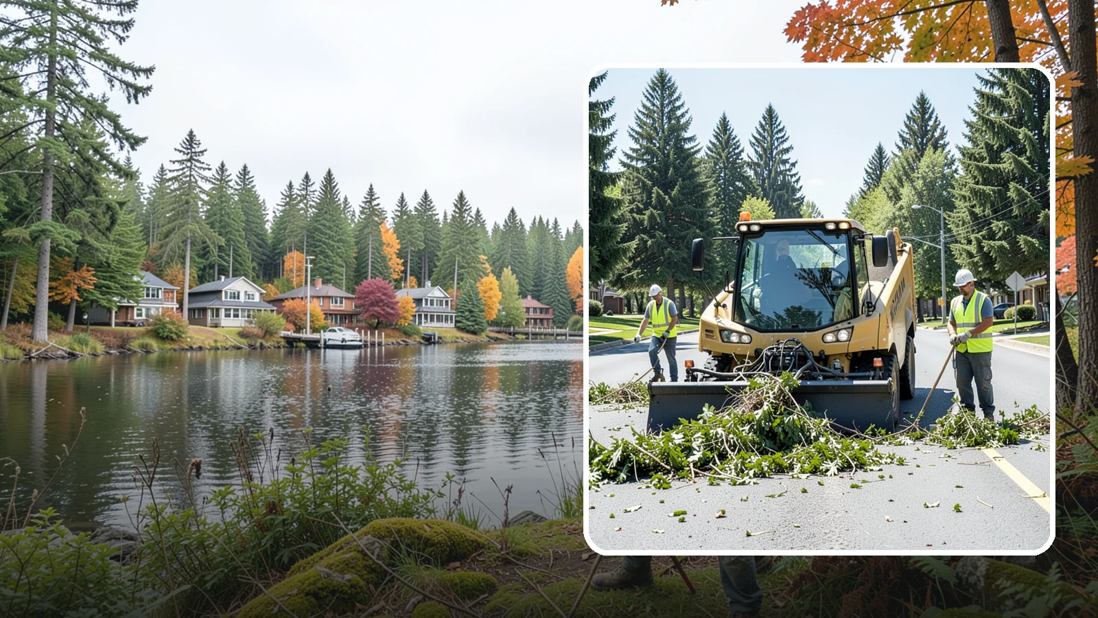 Yard Waste Collection in La Conner, Skagit County, WA - Collection of green waste and yard debris from public grounds and maintenance operations.