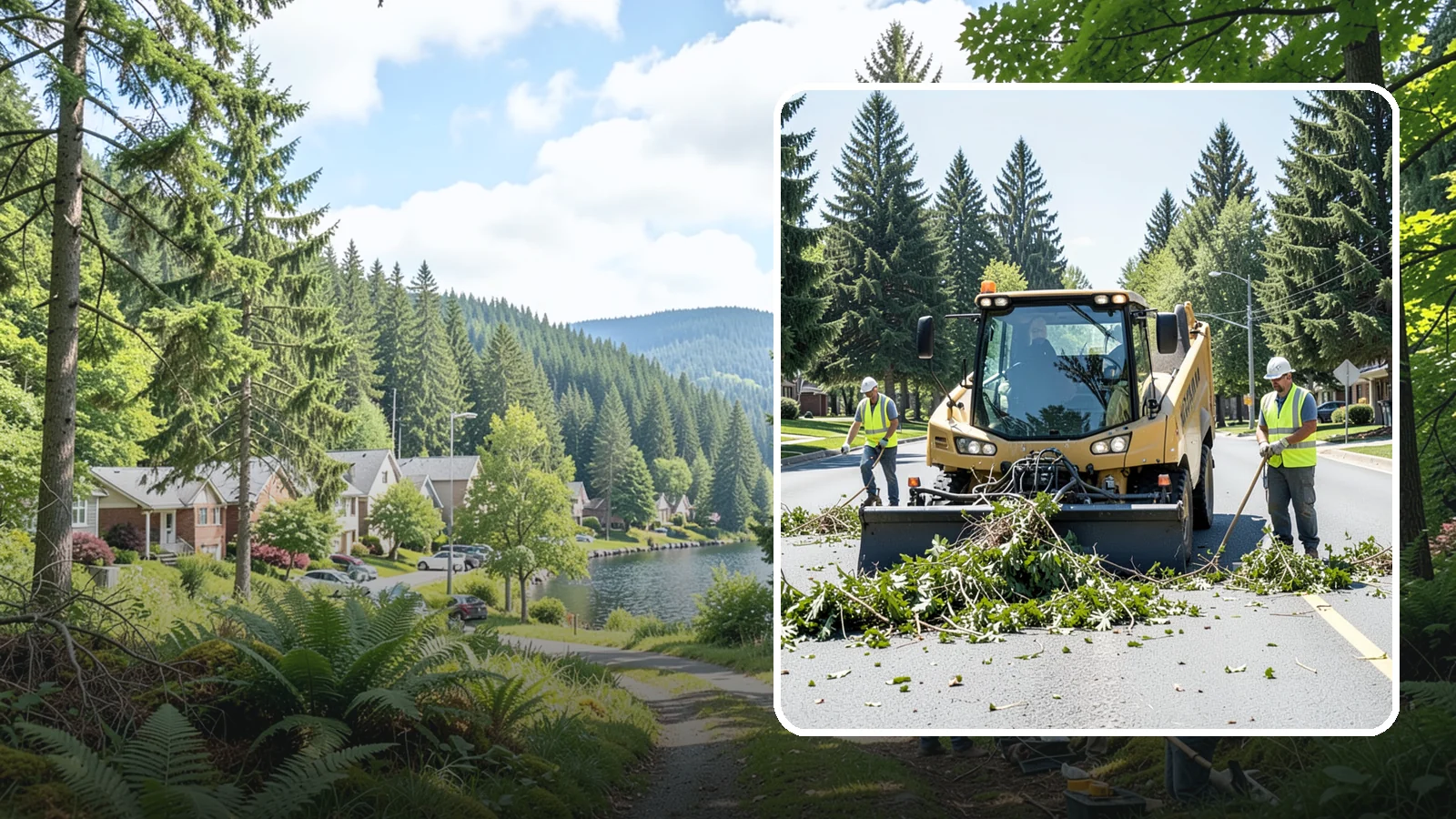 Yard Waste Collection in Lake Forest Park, King County, WA - Collection of green waste and yard debris from public grounds and maintenance operations.