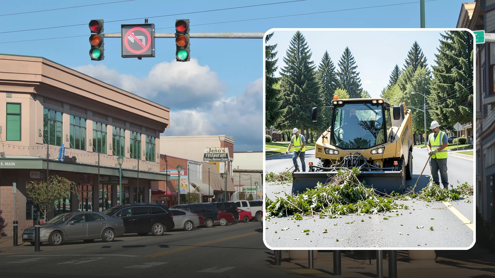 Yard Waste Collection in Monroe, Snohomish County, WA - Collection of green waste and yard debris from public grounds and maintenance operations.