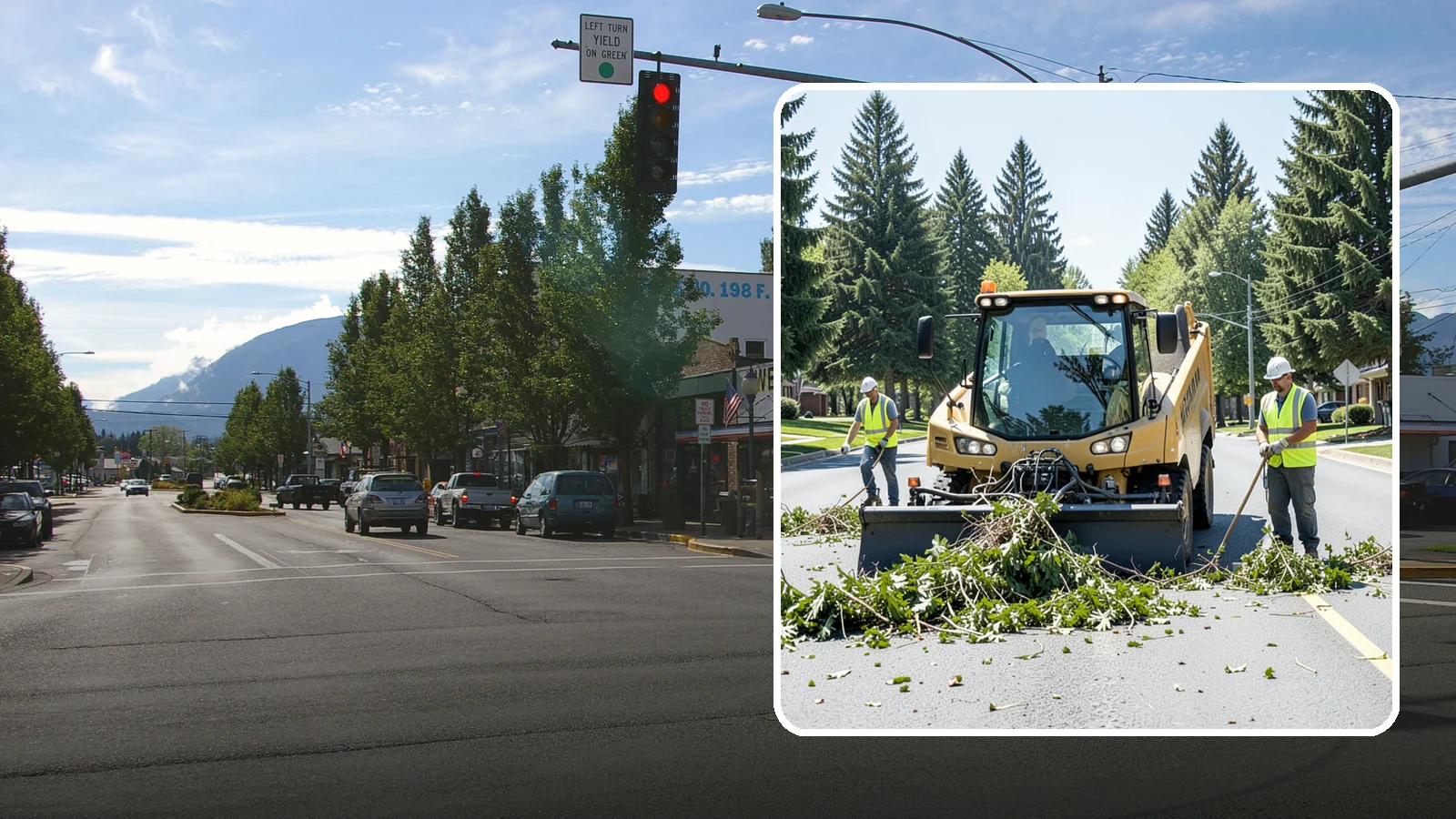 Yard Waste Collection in North Bend, King County, WA - Collection of green waste and yard debris from public grounds and maintenance operations.