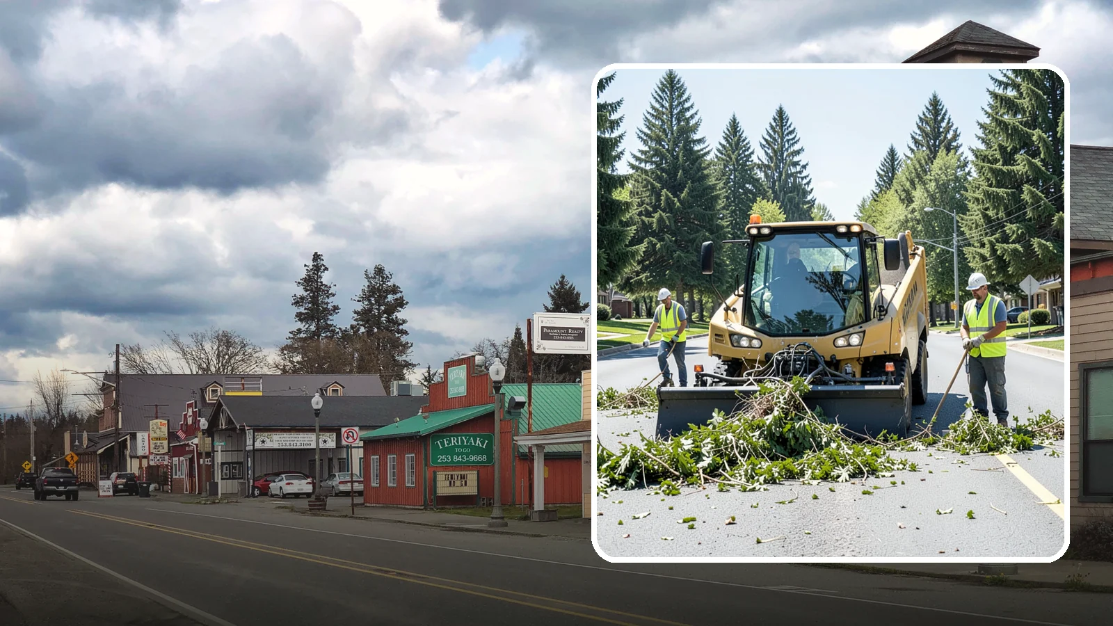 Yard Waste Collection in Roy, Pierce County, WA - Collection of green waste and yard debris from public grounds and maintenance operations.