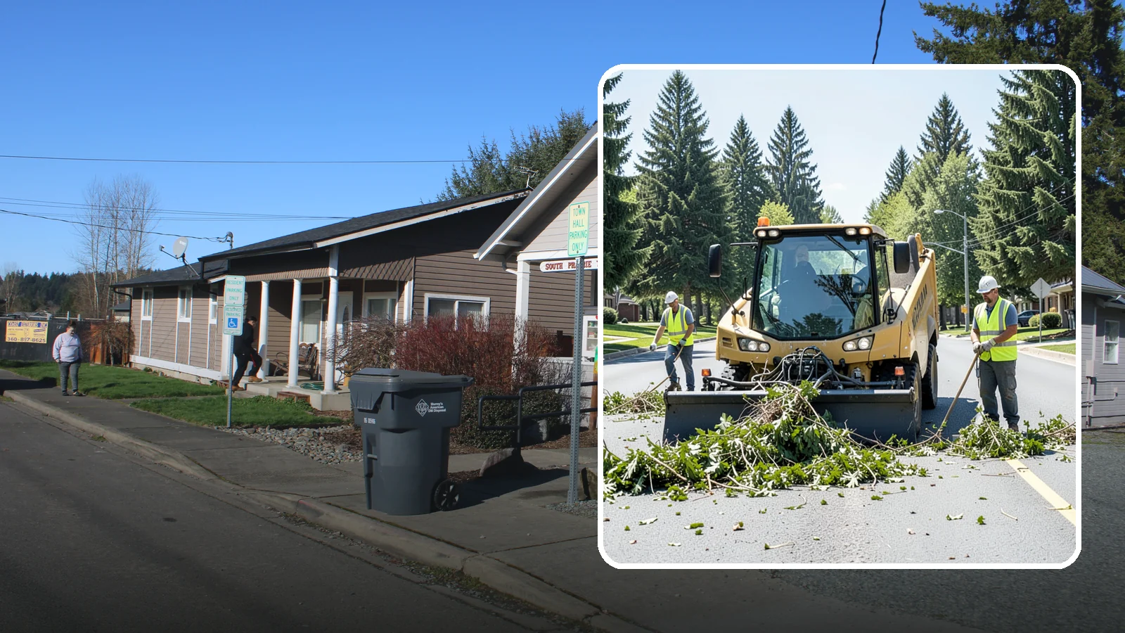 Yard Waste Collection in South Prairie, Pierce County, WA - Collection of green waste and yard debris from public grounds and maintenance operations.