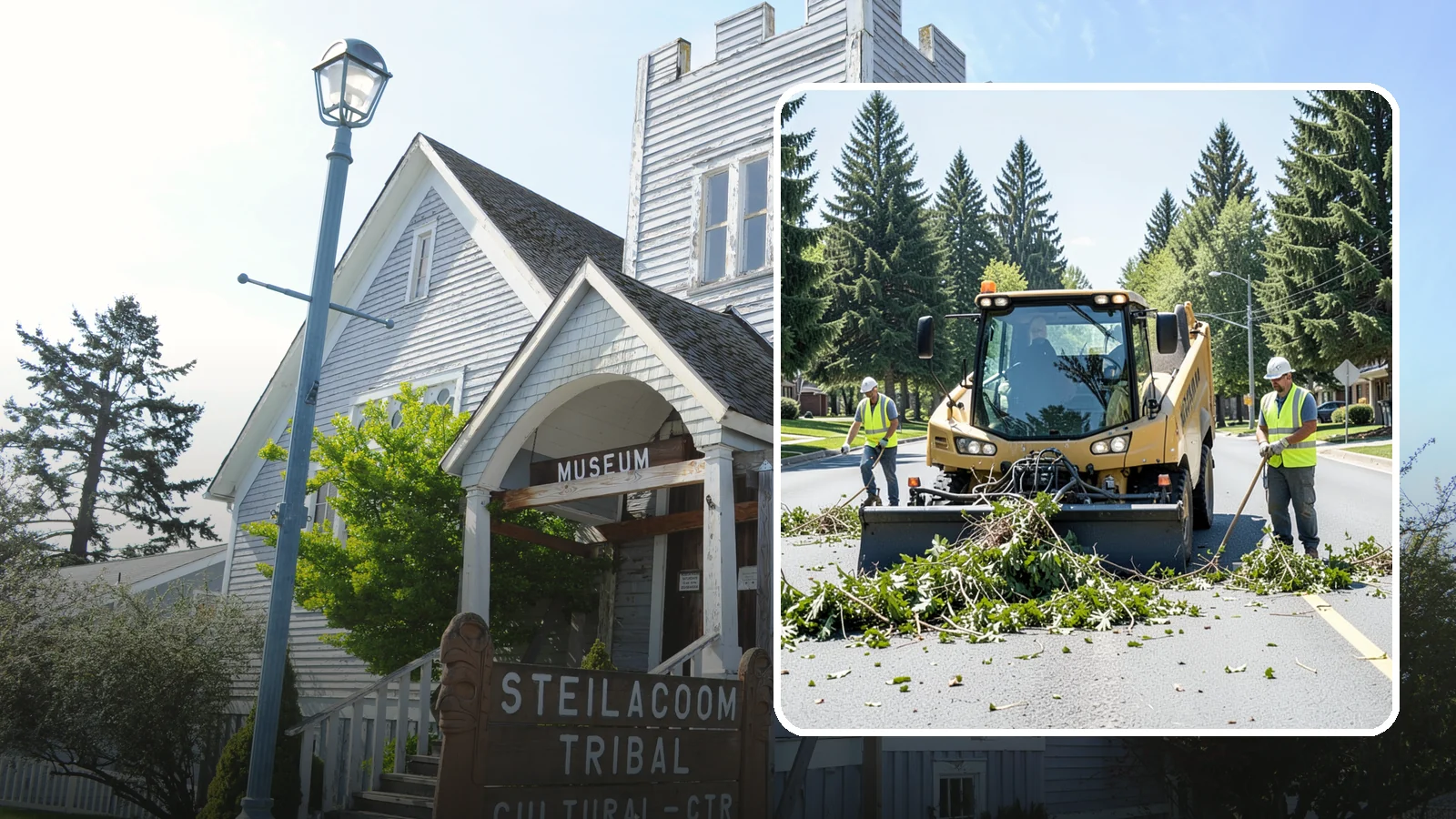 Yard Waste Collection in Steilacoom, Pierce County, WA - Collection of green waste and yard debris from public grounds and maintenance operations.