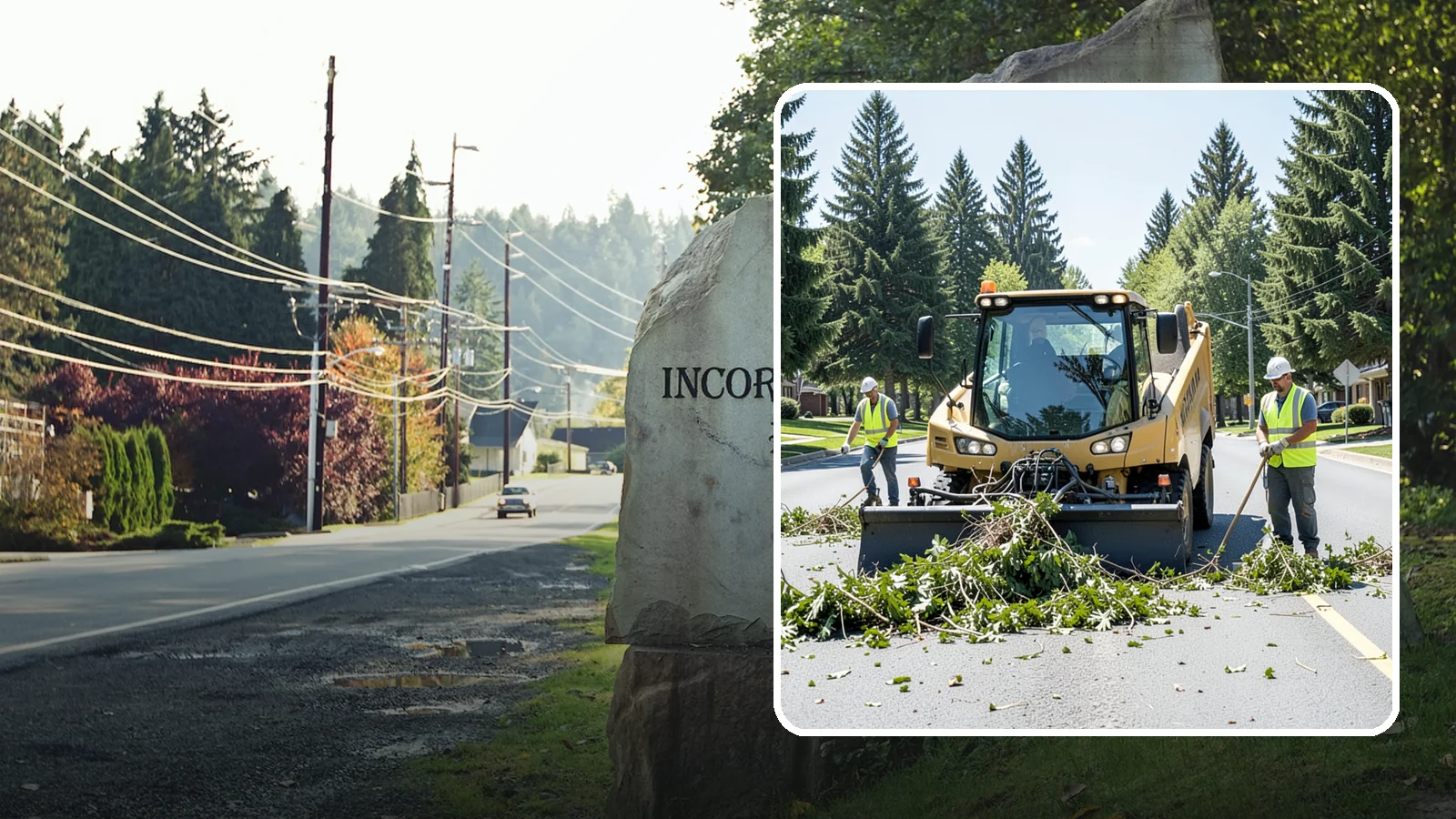 Yard Waste Collection in Wilkeson, Pierce County, WA - Collection of green waste and yard debris from public grounds and maintenance operations.