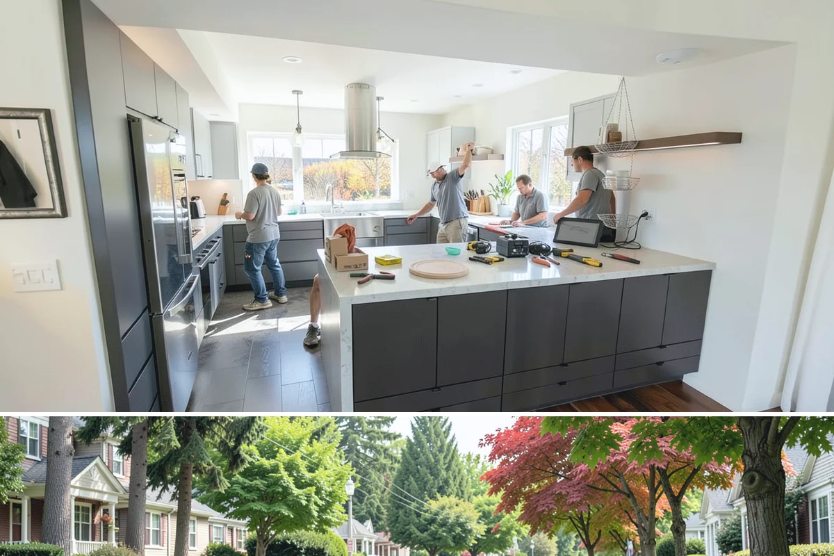 Accent Wall Installation in Beaux Arts Village, King County, WA - Accent wall installs are indoor work that can be scheduled any time of year.