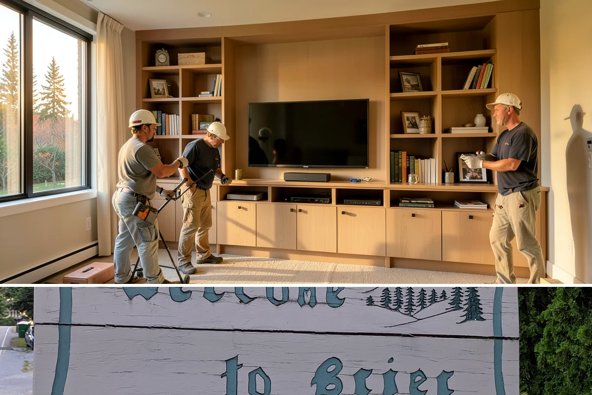 Accent Wall Installation in Brier, Snohomish County, WA - Accent wall installs are indoor work that can be scheduled any time of year.