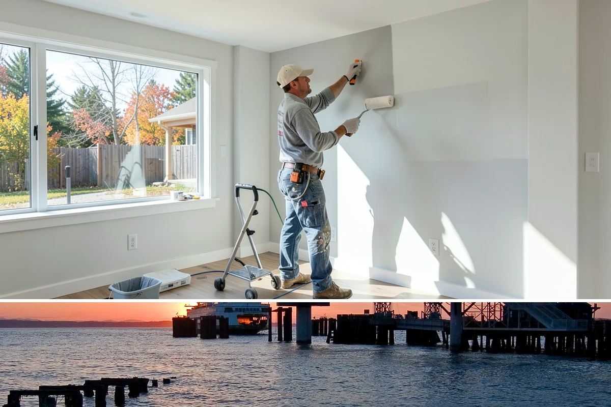 Accent Wall Installation in Edmonds, Snohomish County, WA - Accent wall installs are indoor work that can be scheduled any time of year.