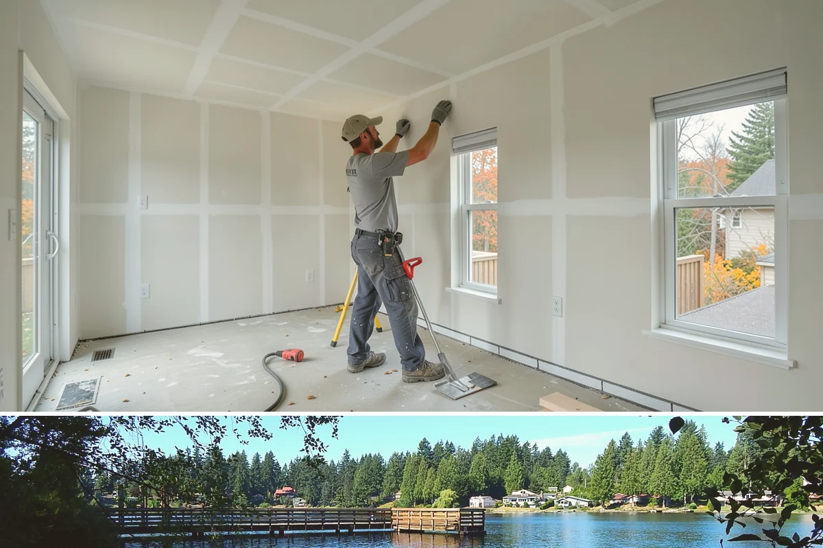 Accent Wall Installation in Federal Way, King County, WA - Accent wall installs are indoor work that can be scheduled any time of year.