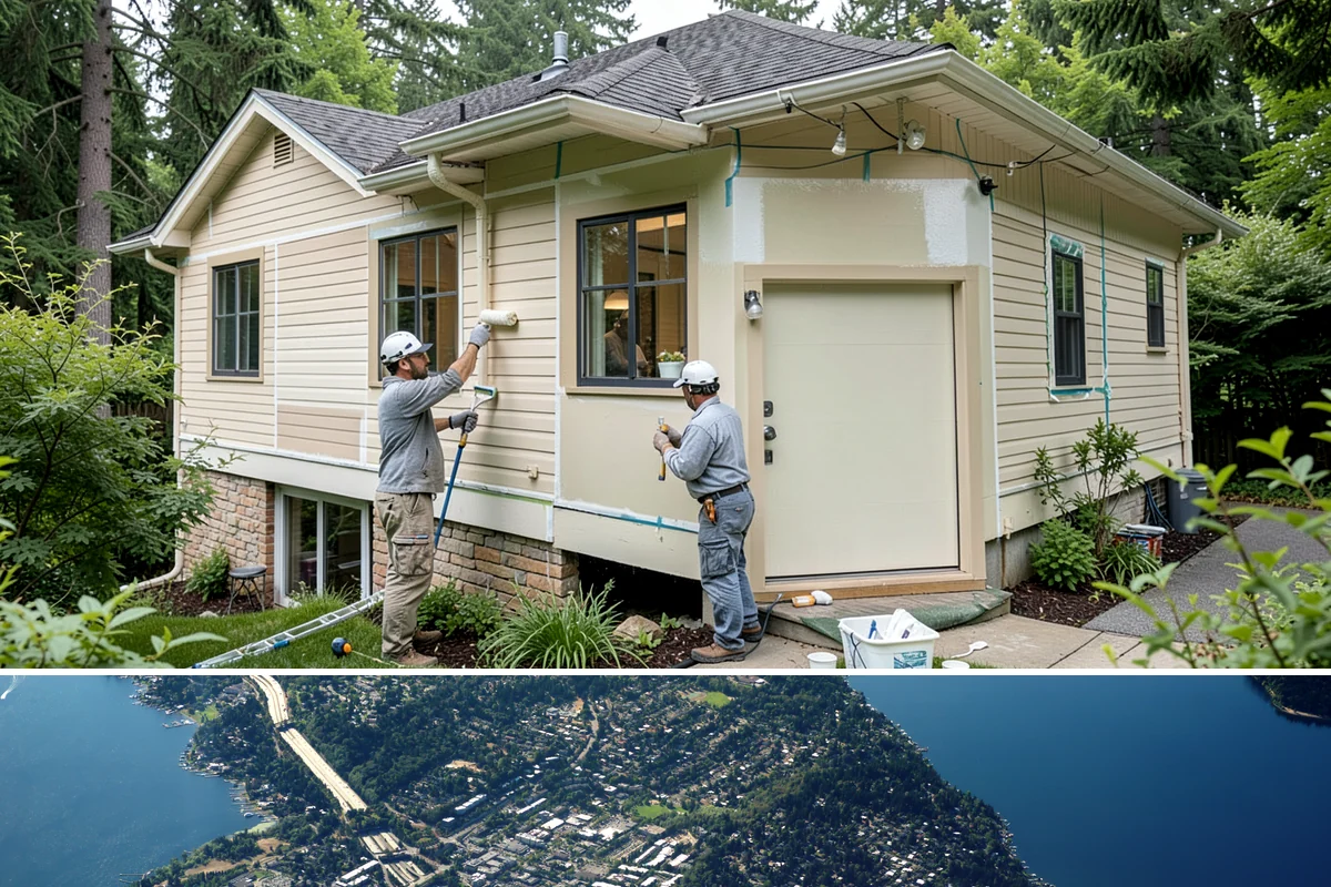 Accent Wall Installation in Mercer Island, King County, WA - Accent wall installs are indoor work that can be scheduled any time of year.