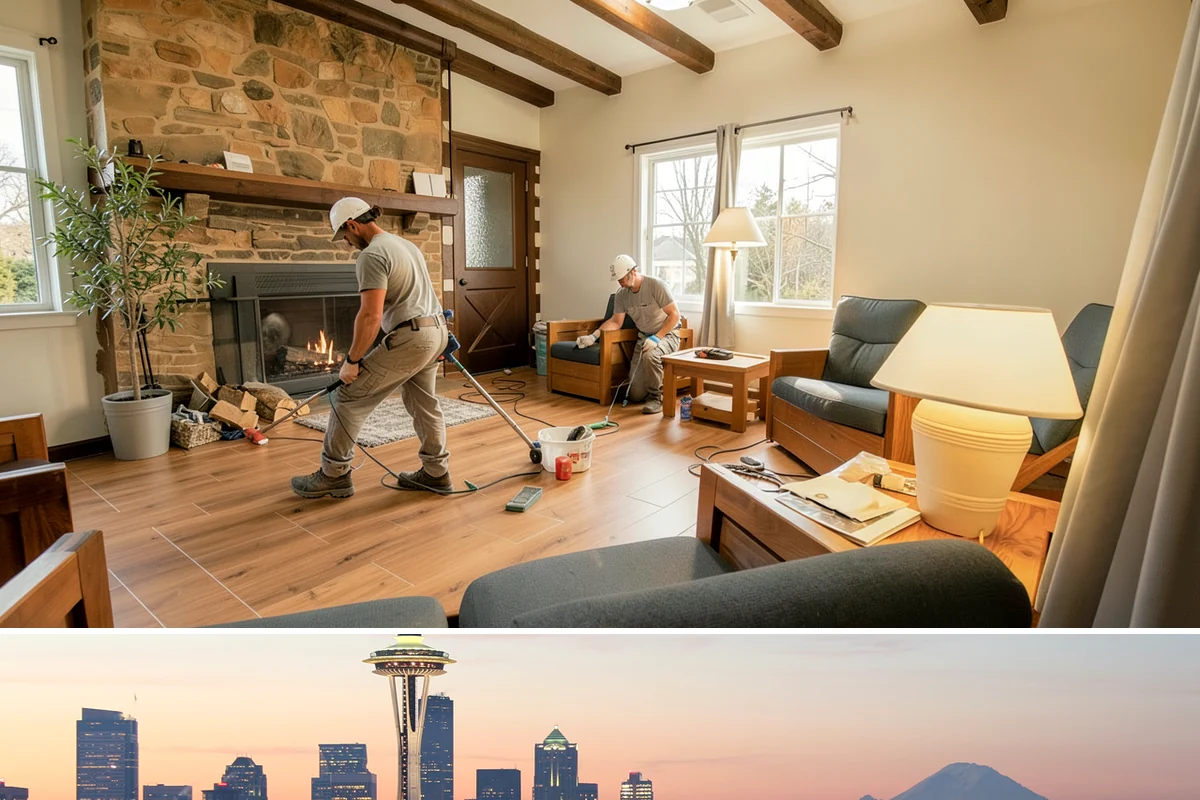 Accent Wall Installation in Seattle, King County, WA - Accent wall installs are indoor work that can be scheduled any time of year.