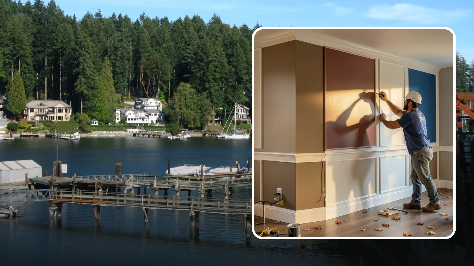 Accent Wall Painting in Gig Harbor, Pierce County, WA - Accent wall painting adds a bold focal color or finish to a single feature wall.