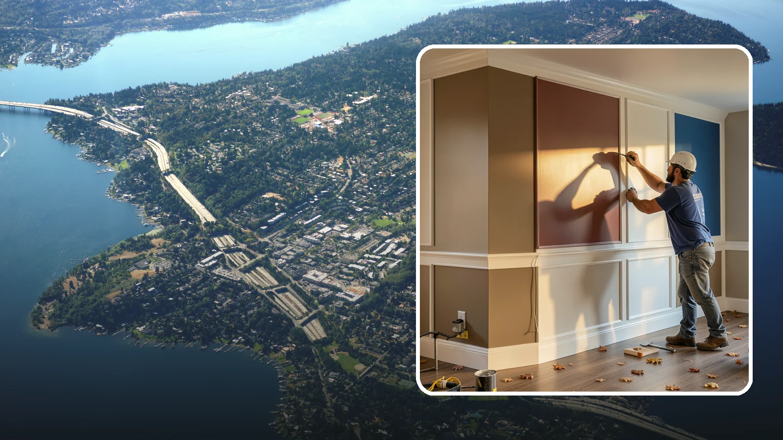 Accent Wall Painting in Mercer Island, King County, WA - Accent wall painting adds a bold focal color or finish to a single feature wall.