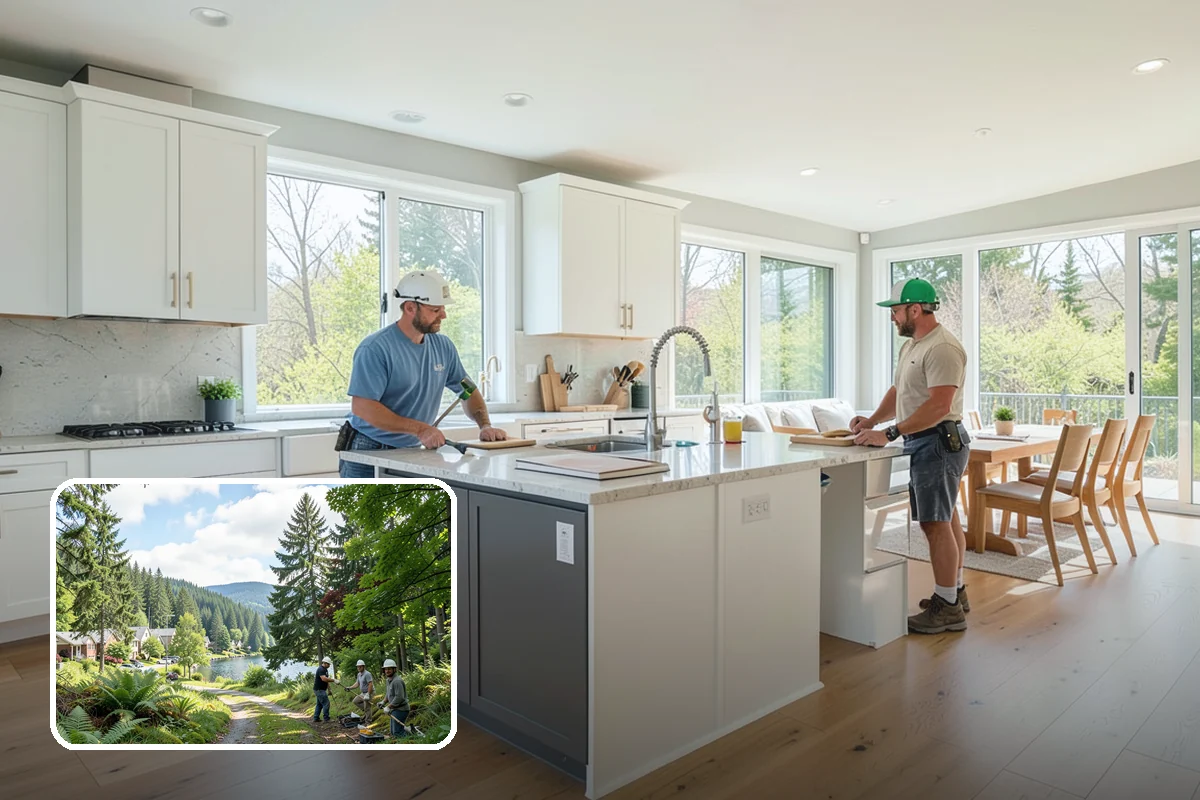 Accessible Kitchen Remodel in Lake Forest Park, King County, WA - Roll-under sink and cooktop zones for seated meal prep