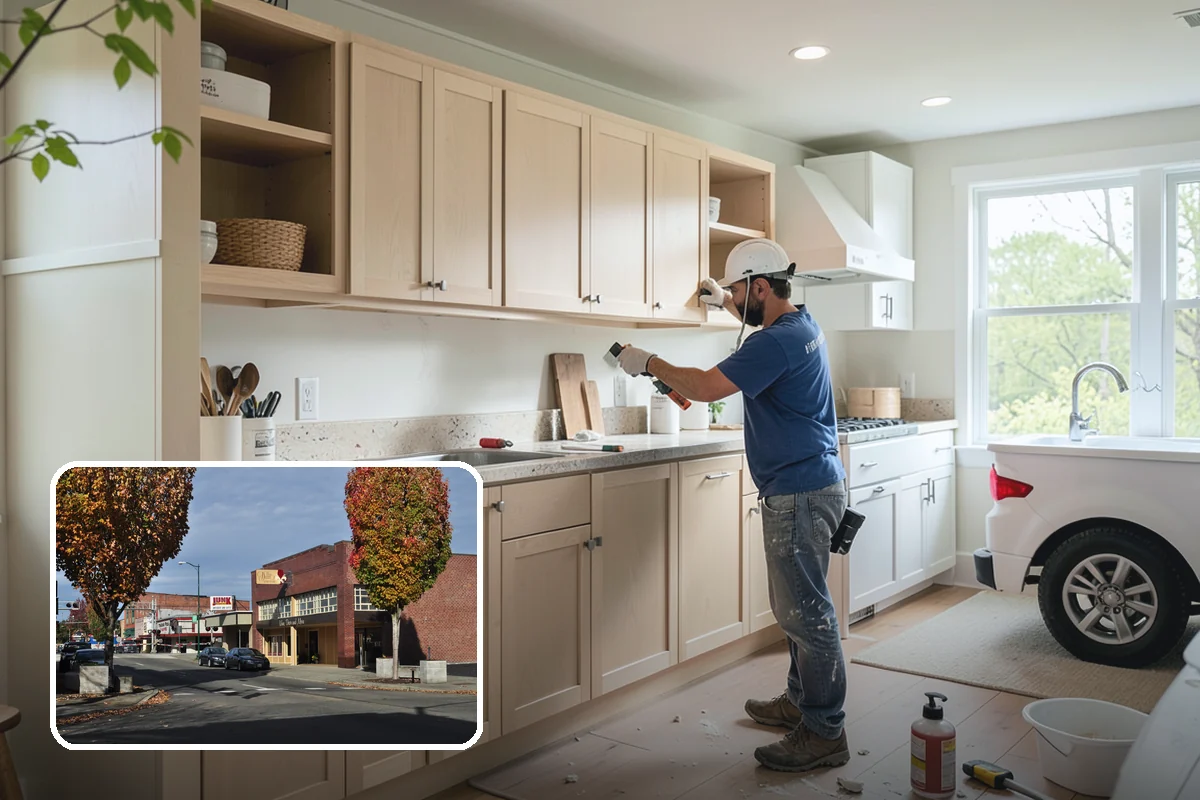 Accessible Kitchen Remodel in Puyallup, Pierce County, WA - Roll-under sink and cooktop zones for seated meal prep