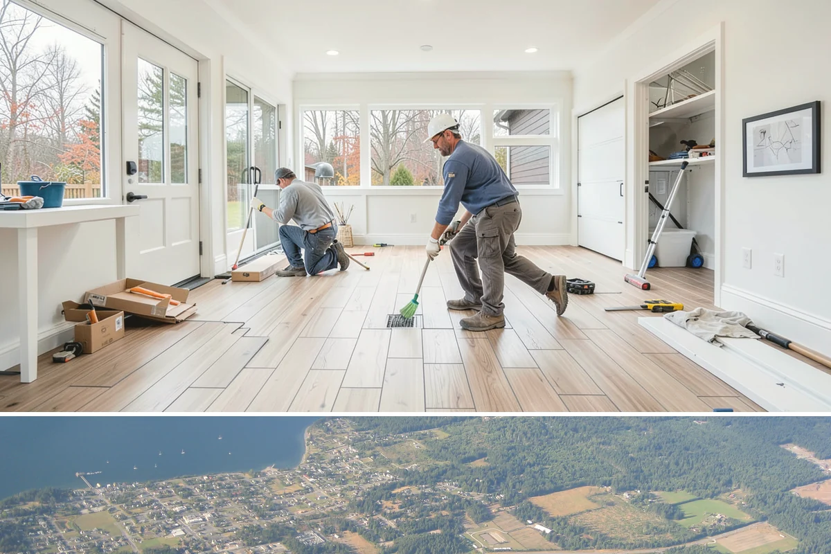 ADU Construction in Coupeville, Island County, WA - Detached ADU foundations and framing progress best in the drier months, so planning permits through winter positions the build...
