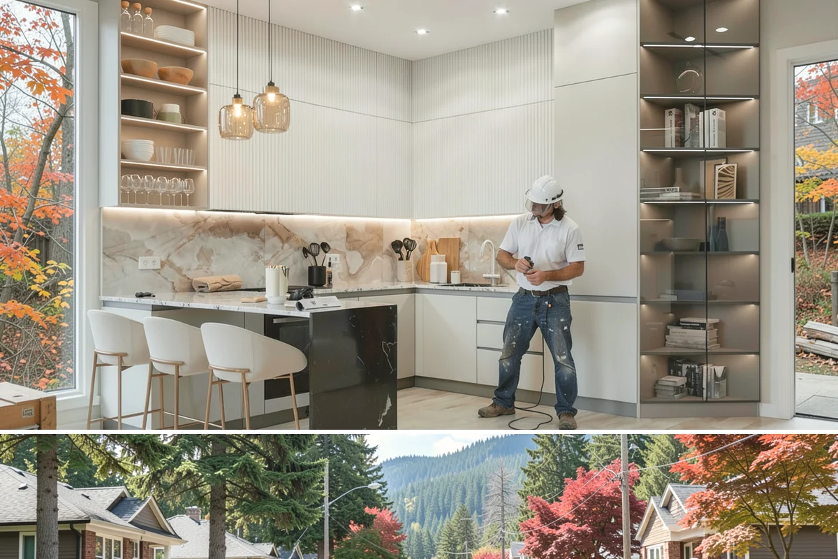 ADU Construction in Hunts Point, King County, WA - Detached ADU foundations and framing progress best in the drier months, so planning permits through winter positions the build...