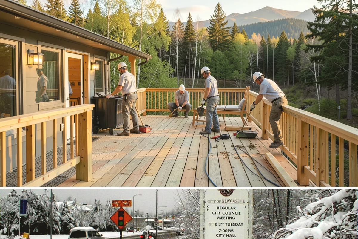 ADU Construction in Newcastle, King County, WA - Detached ADU foundations and framing progress best in the drier months, so planning permits through winter positions the build...