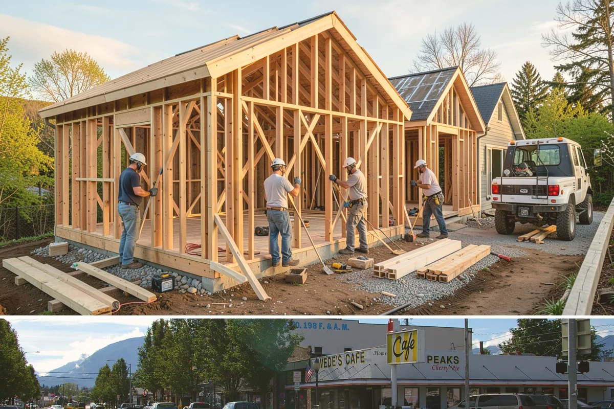 ADU Construction in North Bend, King County, WA - Detached ADU foundations and framing progress best in the drier months, so planning permits through winter positions the build...