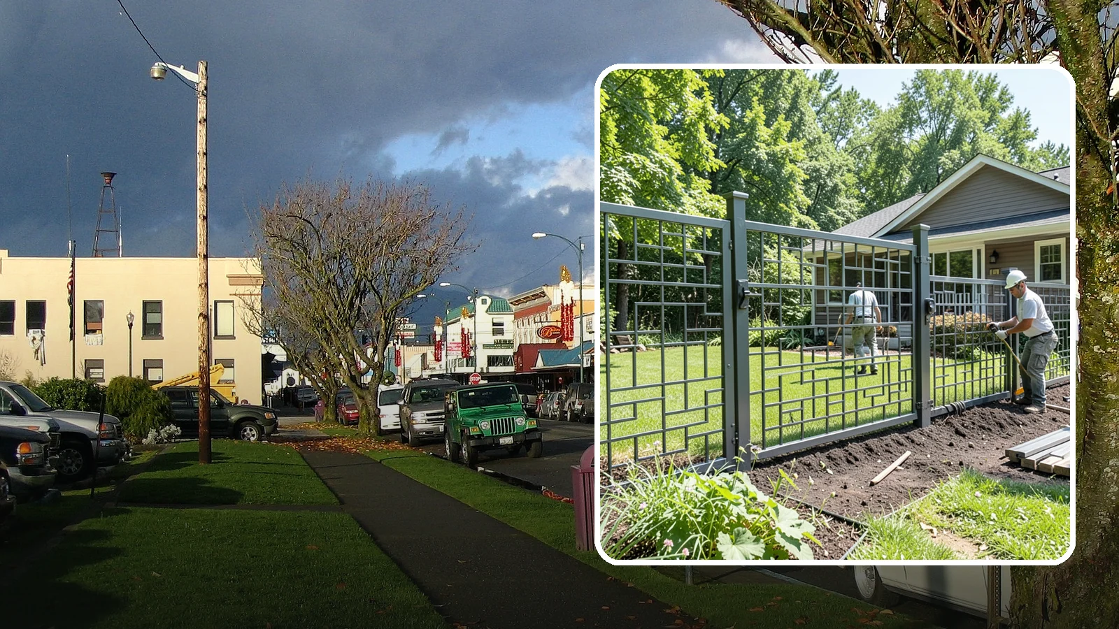 Aluminum Fence Installation in Arlington, Snohomish County, WA - An elegant aluminum fence that combines ornamental style with rust-proof durability for wet Northwest yards.