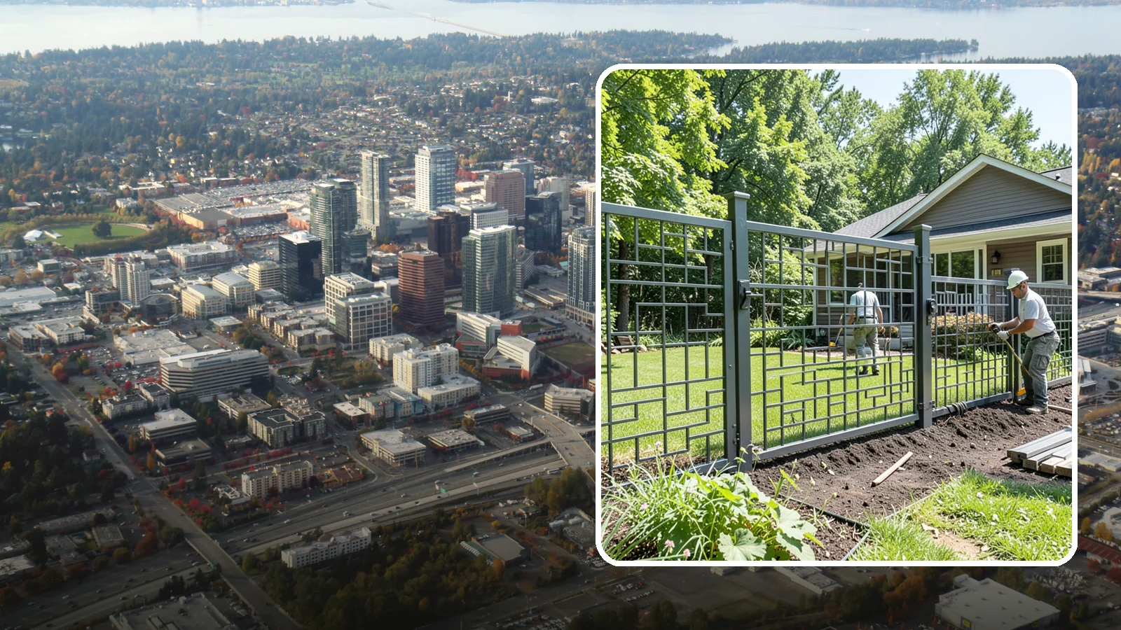 Aluminum Fence Installation in Bellevue, King County, WA - An elegant aluminum fence that combines ornamental style with rust-proof durability for wet Northwest yards.