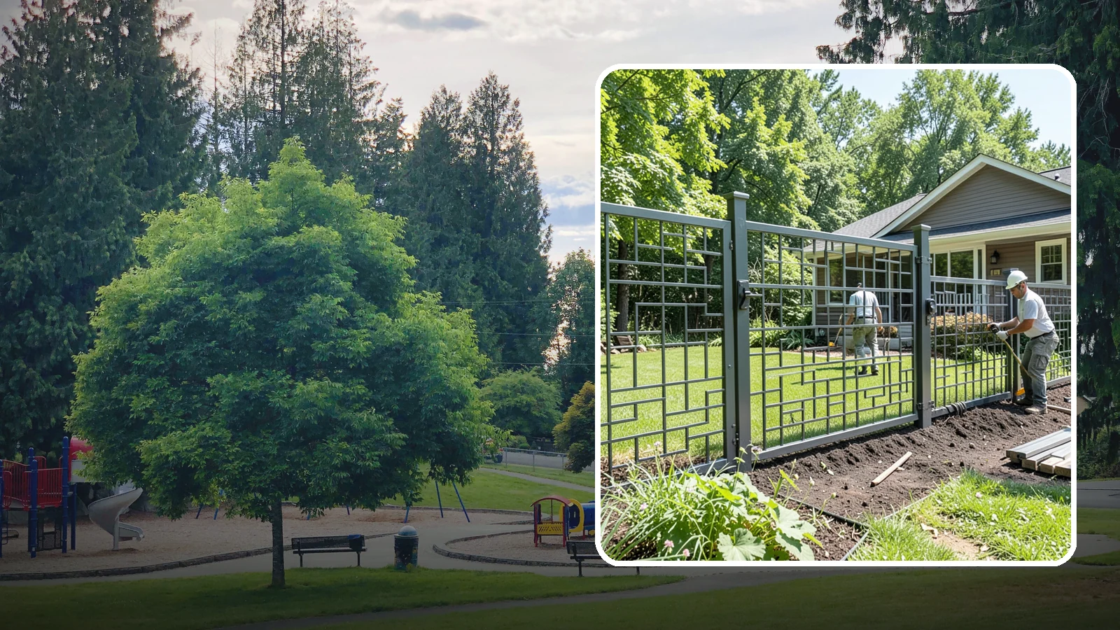 Aluminum Fence Installation in Bonney Lake, Pierce County, WA - An elegant aluminum fence that combines ornamental style with rust-proof durability for wet Northwest yards.