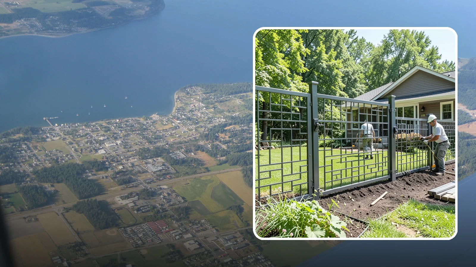 Aluminum Fence Installation in Coupeville, Island County, WA - An elegant aluminum fence that combines ornamental style with rust-proof durability for wet Northwest yards.