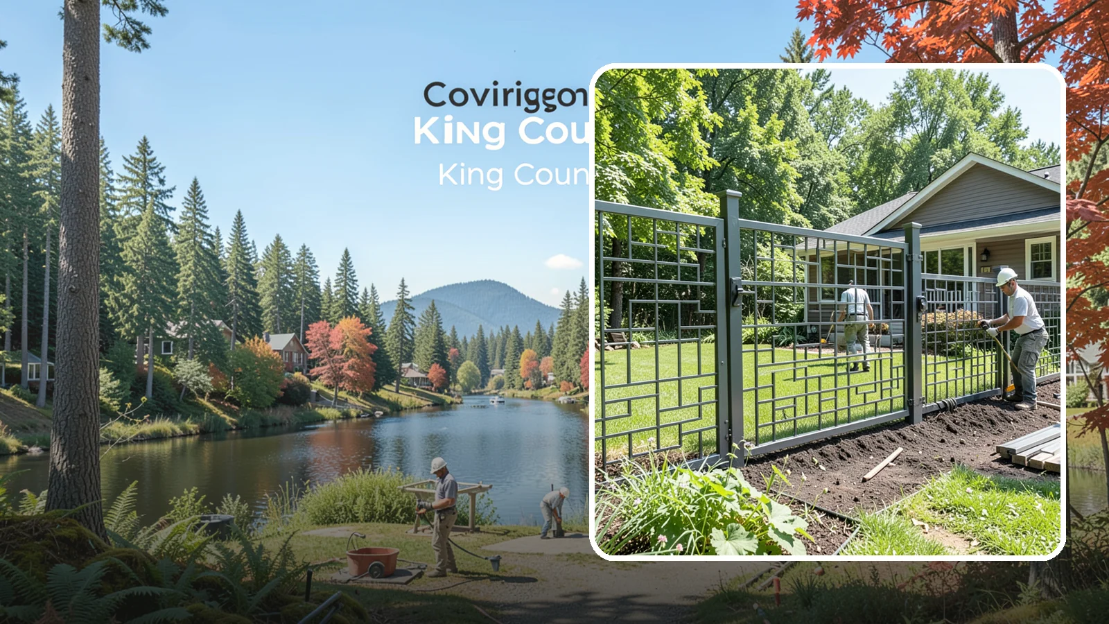 Aluminum Fence Installation in Covington, King County, WA - An elegant aluminum fence that combines ornamental style with rust-proof durability for wet Northwest yards.