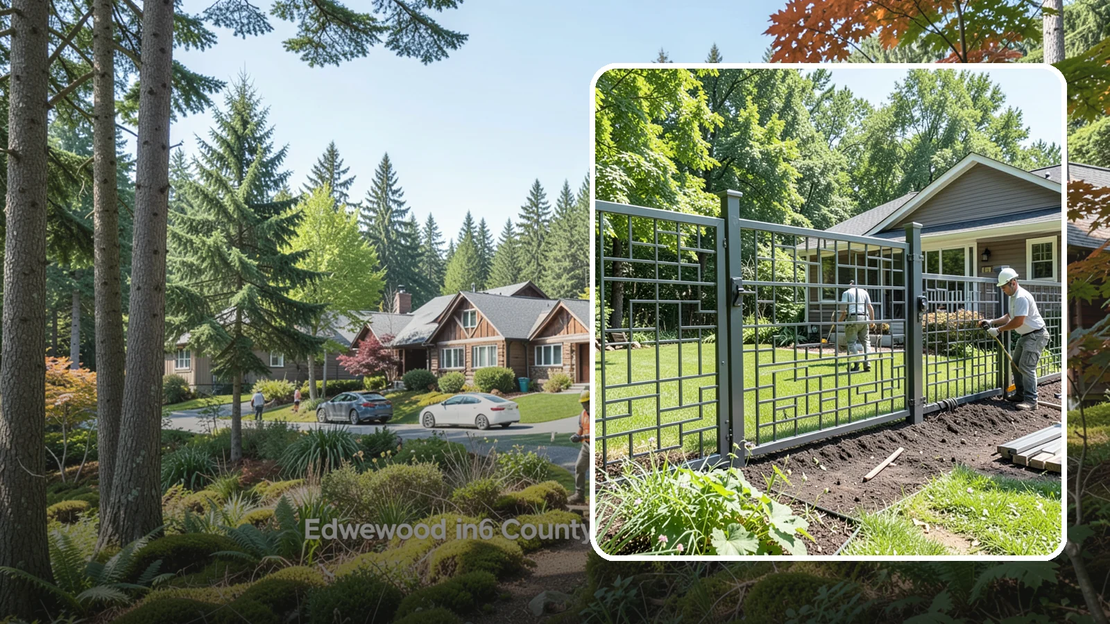 Aluminum Fence Installation in Edgewood, Pierce County, WA - An elegant aluminum fence that combines ornamental style with rust-proof durability for wet Northwest yards.