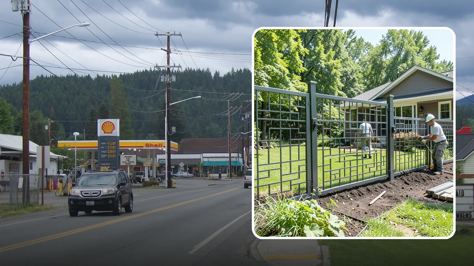 Aluminum Fence Installation in Granite Falls, Snohomish County, WA - An elegant aluminum fence that combines ornamental style with rust-proof durability for wet Northwest yards.