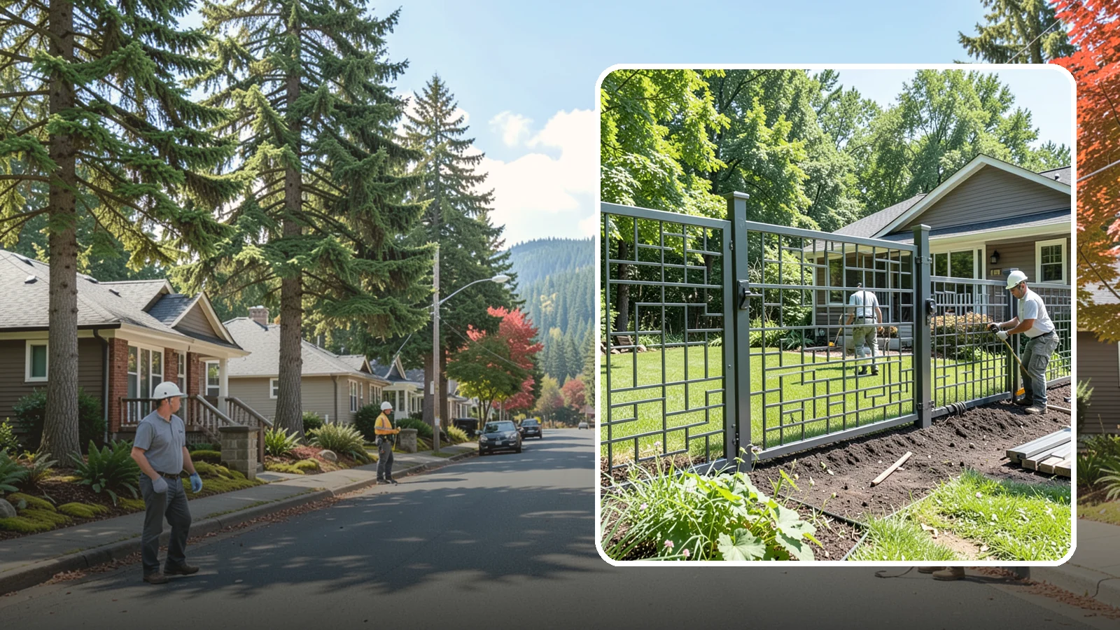 Aluminum Fence Installation in Hunts Point, King County, WA - An elegant aluminum fence that combines ornamental style with rust-proof durability for wet Northwest yards.