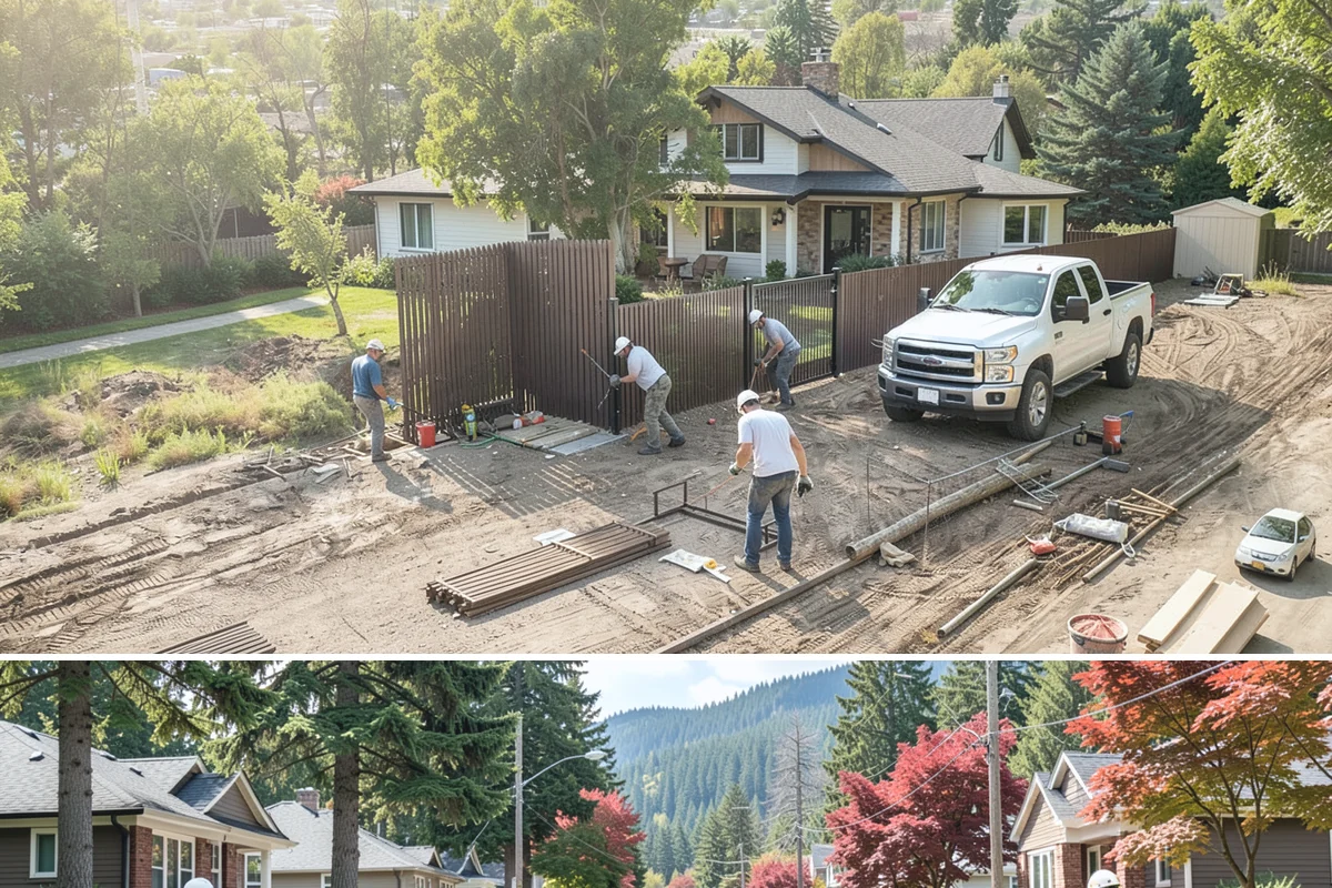 Aluminum Fence Installation in Hunts Point, King County, WA - Dry-season footings cure firmly before the wet months, keeping panels level.